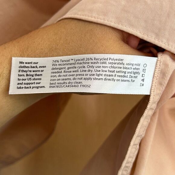 Eileen Fisher Light Pink Short Sleeve Tencel Popover Top Size Small - Picture 7 of 13